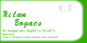 milan bogacs business card